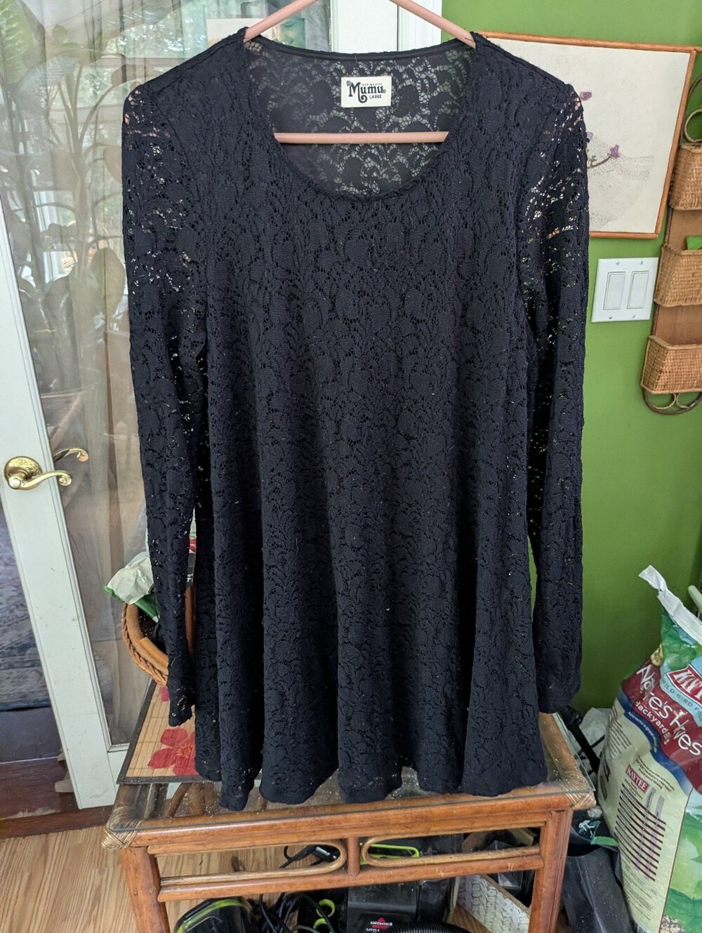 Show Me Your MuMu Black Lace Long Sleeve Tunic